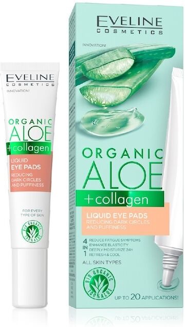 eveline comsetics - organic aloe+collagen liquid eye pads dark circles and puffiness reduction maschere occhi & labbra 20 ml unisex