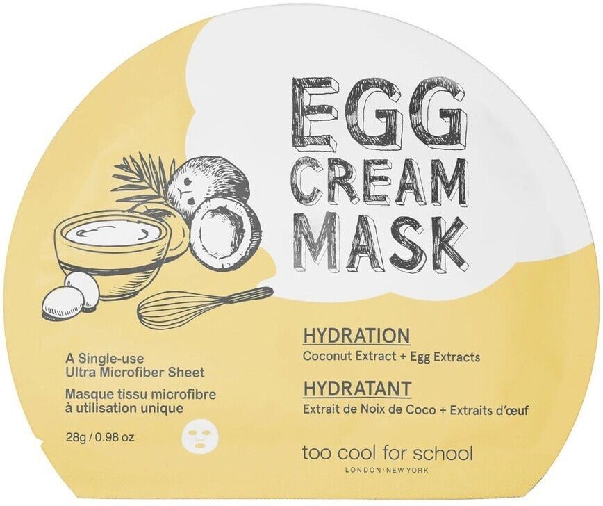 too cool for school - egg cream mask hydration maschera idratante 28 g unisex