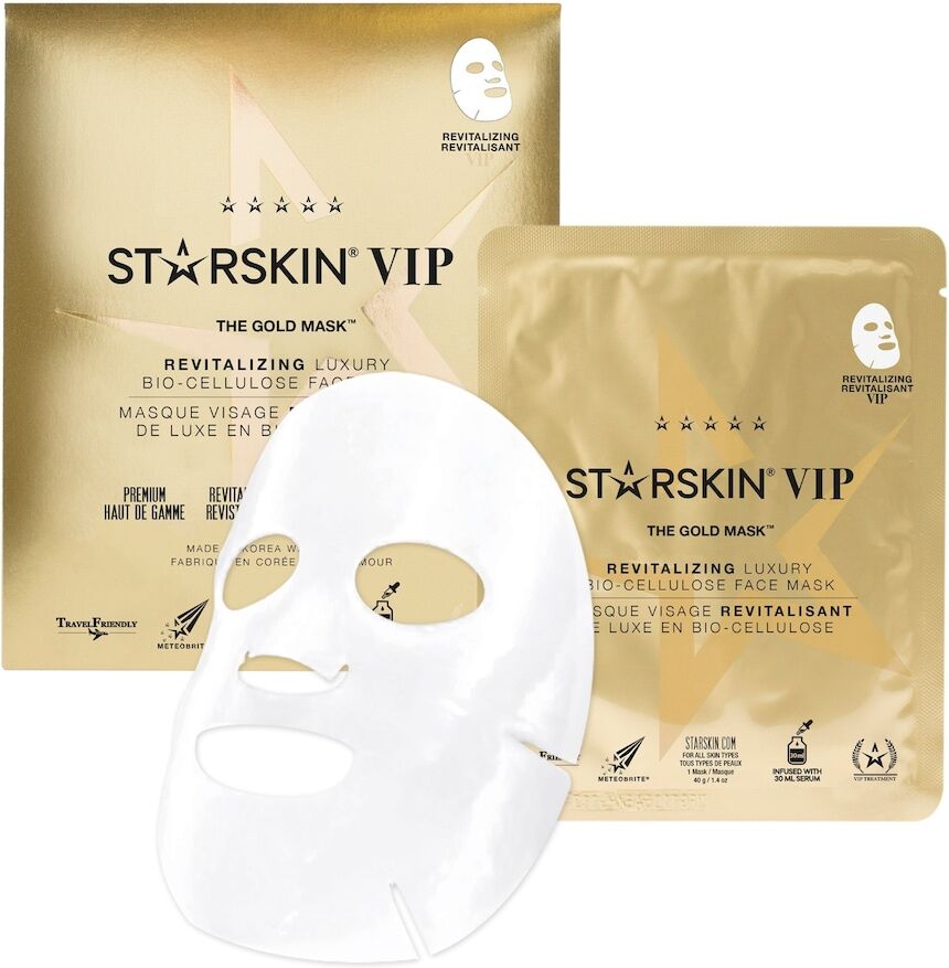 starskin® - the gold mask™ vip revitalizing luxury coconut bio-cellulose second skin face mask maschera idratante 30 ml unisex