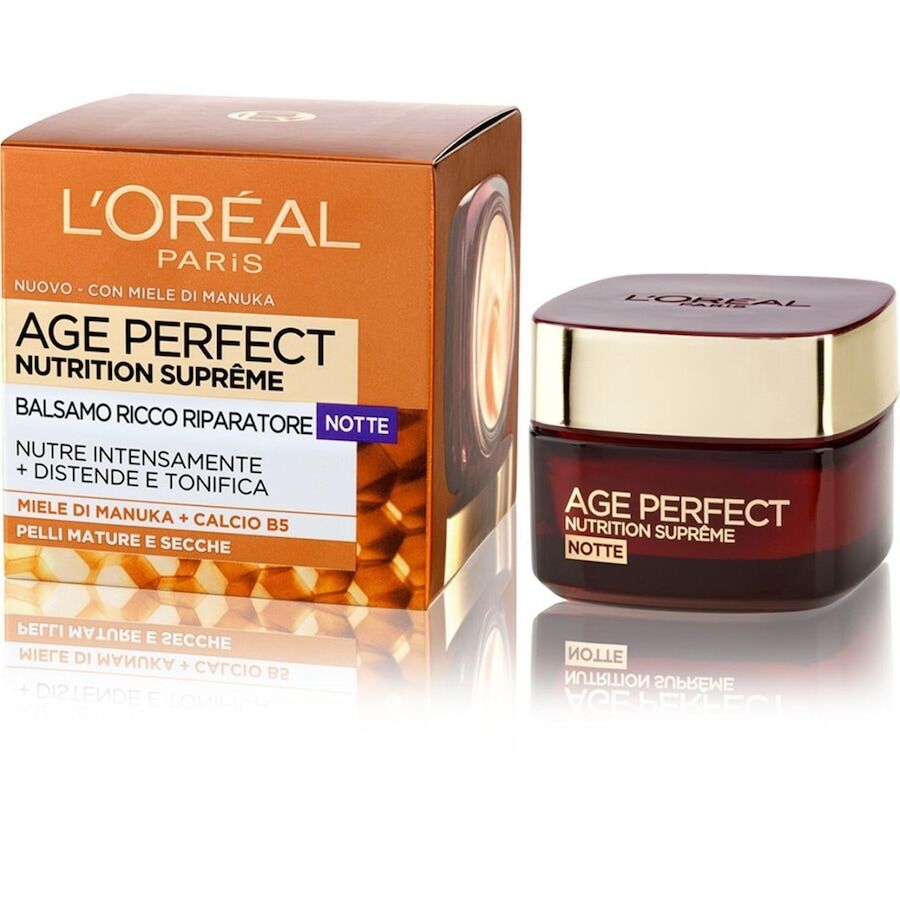 l'oréal paris -  crema viso anti-rughe age perfect nutrition supreme, trattamento riparatore notte crema antirughe 50 ml unisex