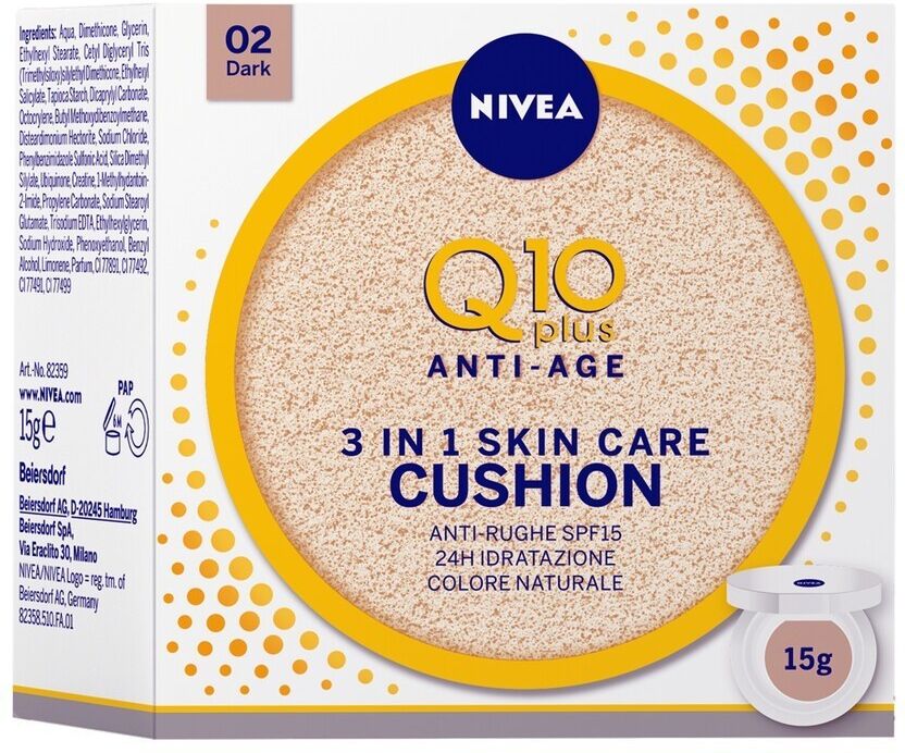 NIVEA - Q10 PLUS ANTI-AGE 3 IN 1 SKIN CARE CUSHION DARK Crema antirughe 15 ml female