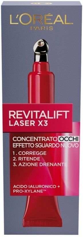 L'Oréal Paris - Revitalift Laser X3, Azione Antirughe Anti-Età con Acido Ialuronico e Pro-Xylane, Siero contorno occhi 15 ml female