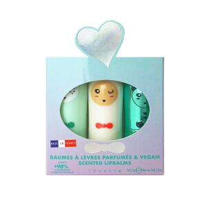 inuwet - set regalo trio conchiglia (mela, zucchero filato, cupcake) balsamo labbra 10.5 g unisex