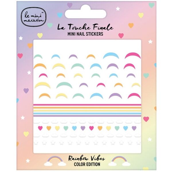 le mini macaron - rainbow vibes color edition - mini nail stickers unghie finte 7 g unisex