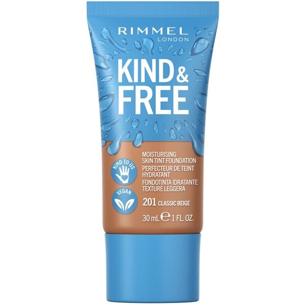 rimmel london - kind & free fondotinta liquido idratante kind&free 30 ml marrone chiaro unisex