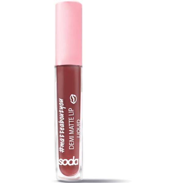 soda - demi matte lip liquid #matteaboutyou lucidalabbra 3.5 ml rosso scuro unisex