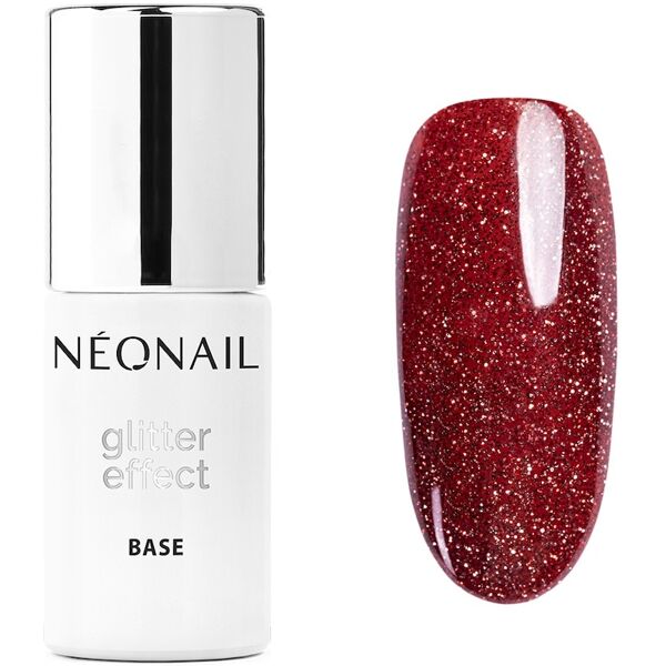 neonail - glitter effect base smalti gel 7.2 ml rosso scuro unisex