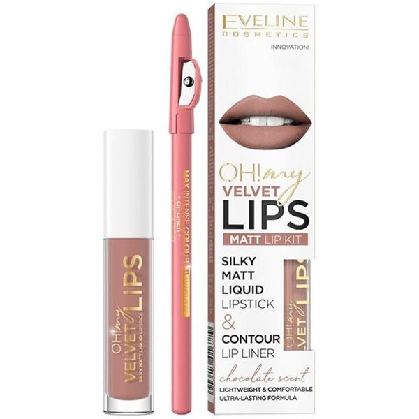 eveline comsetics - oh my lips kit matt rossetti 4.5 ml oro rosa unisex