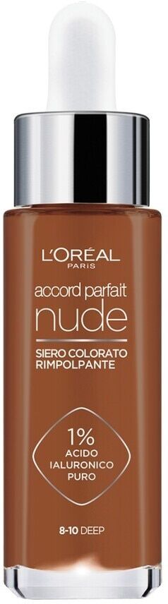 l'oréal paris - siero colorato accord parfait nude fondotinta 30 ml marrone female