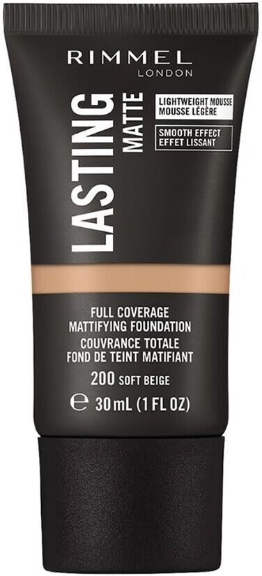 rimmel london - lasting matte fondotinta 30 ml marrone chiaro unisex