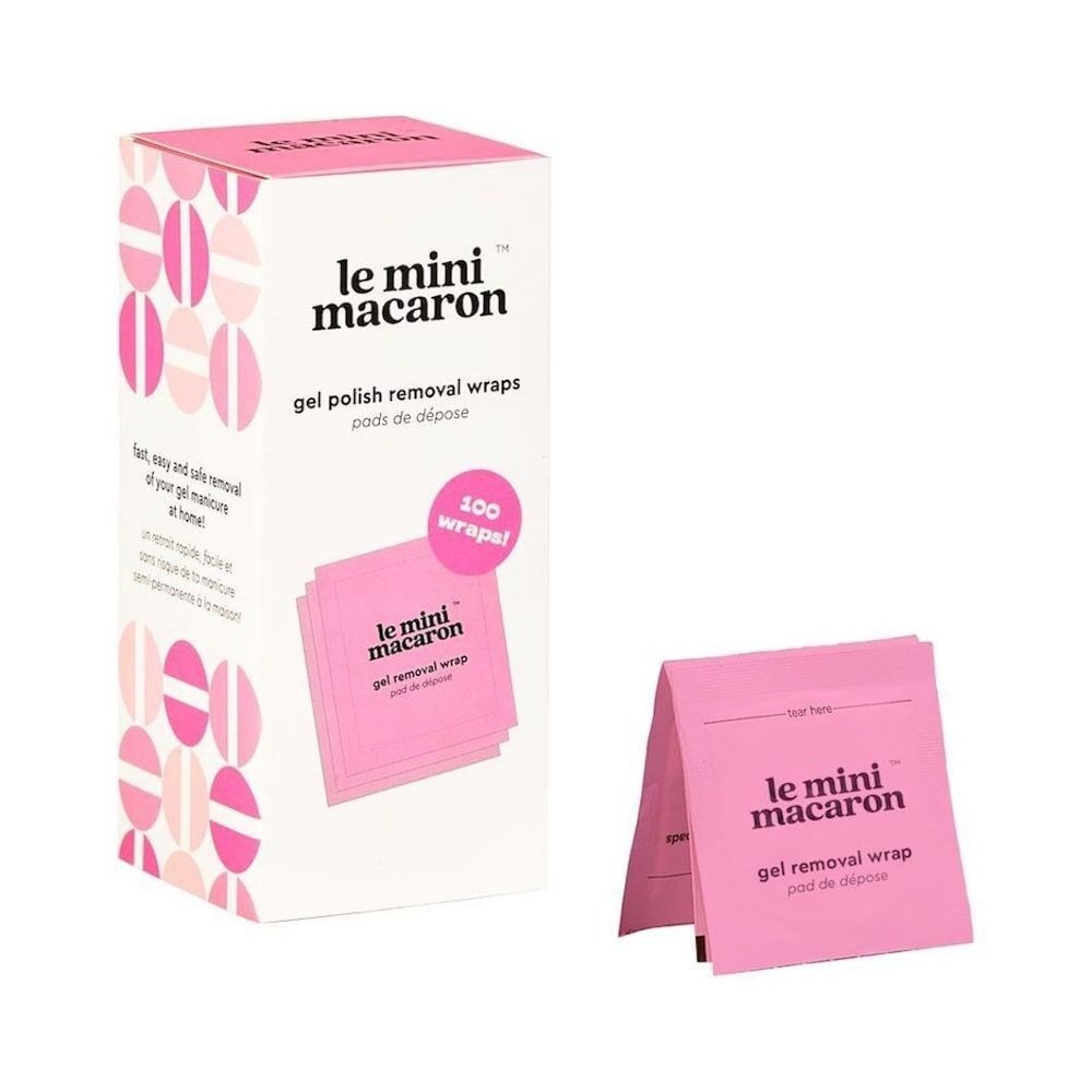 le mini macaron - remover kit - 100 remover wraps kit & set manicure 60 ml unisex
