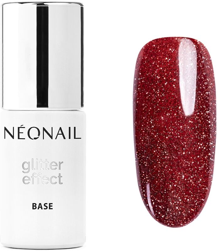 neonail - glitter effect base smalti gel 7.2 ml rosso scuro unisex