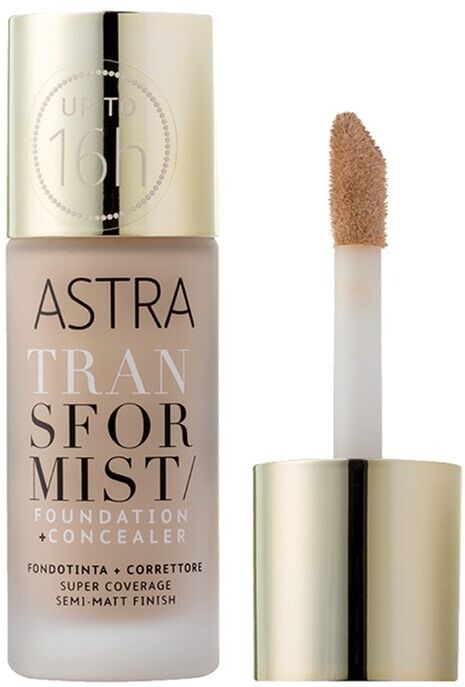 astra make up - transformist foundation + concealer fondotinta 18 ml nude female