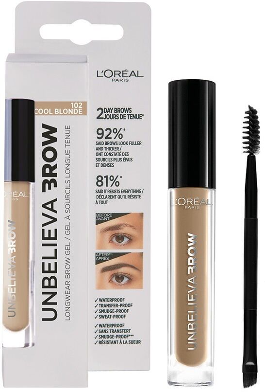 l'oréal paris - unbelievabrow, lunga tenuta, formula waterproof no transfer, sopracciglia piene e definite per giorni, smudge-proof, 104 chataîn gel sopracciglia 35 g unisex