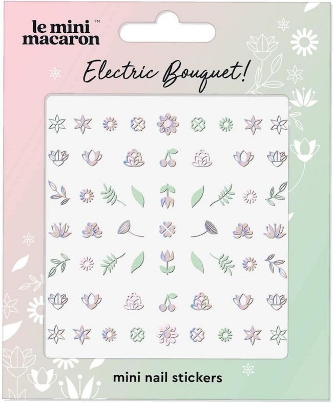 le mini macaron - mini nail stickers - electric bouquet unghie finte 7 g unisex