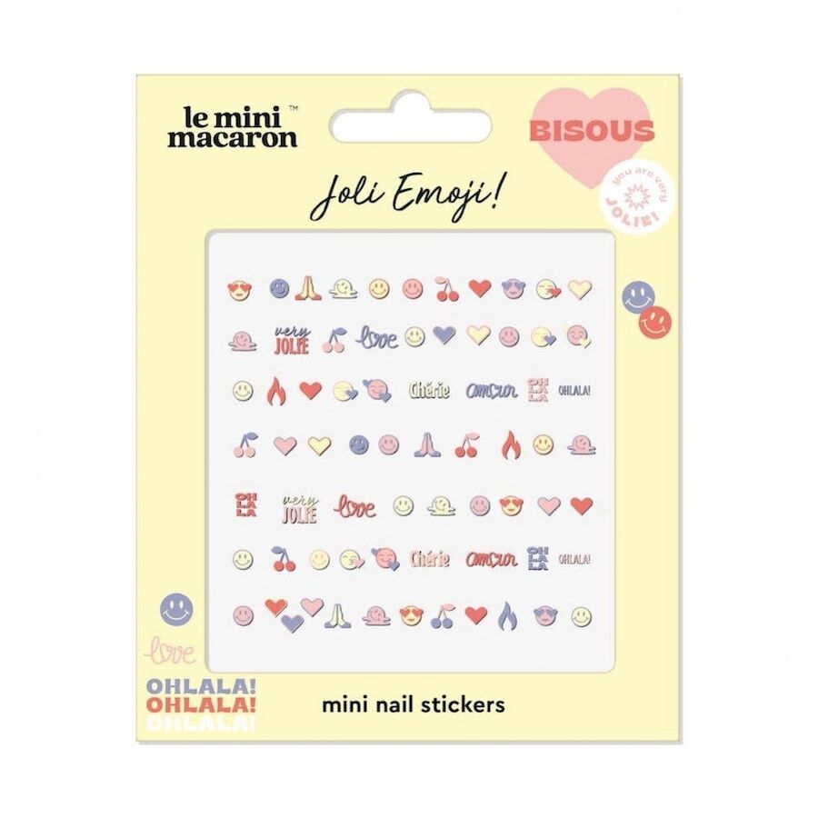 le mini macaron - mini nail stickers - joli emoji unghie finte 7 g unisex