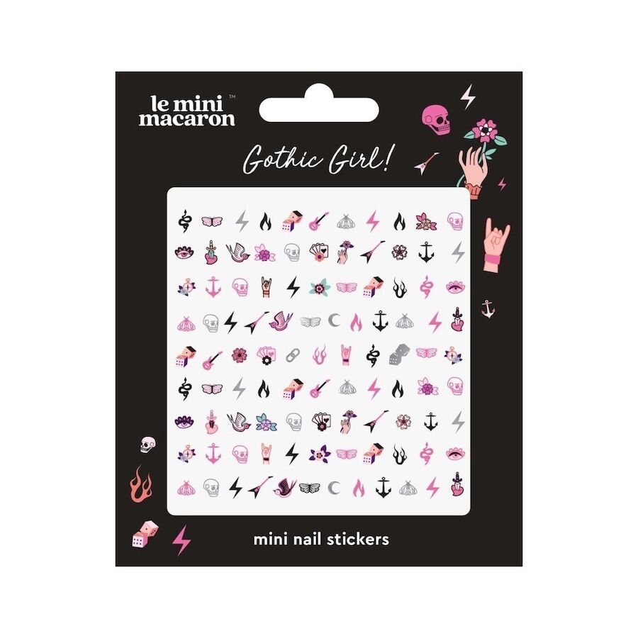 le mini macaron - gothic girl mini nail stickers unghie finte 7 g unisex