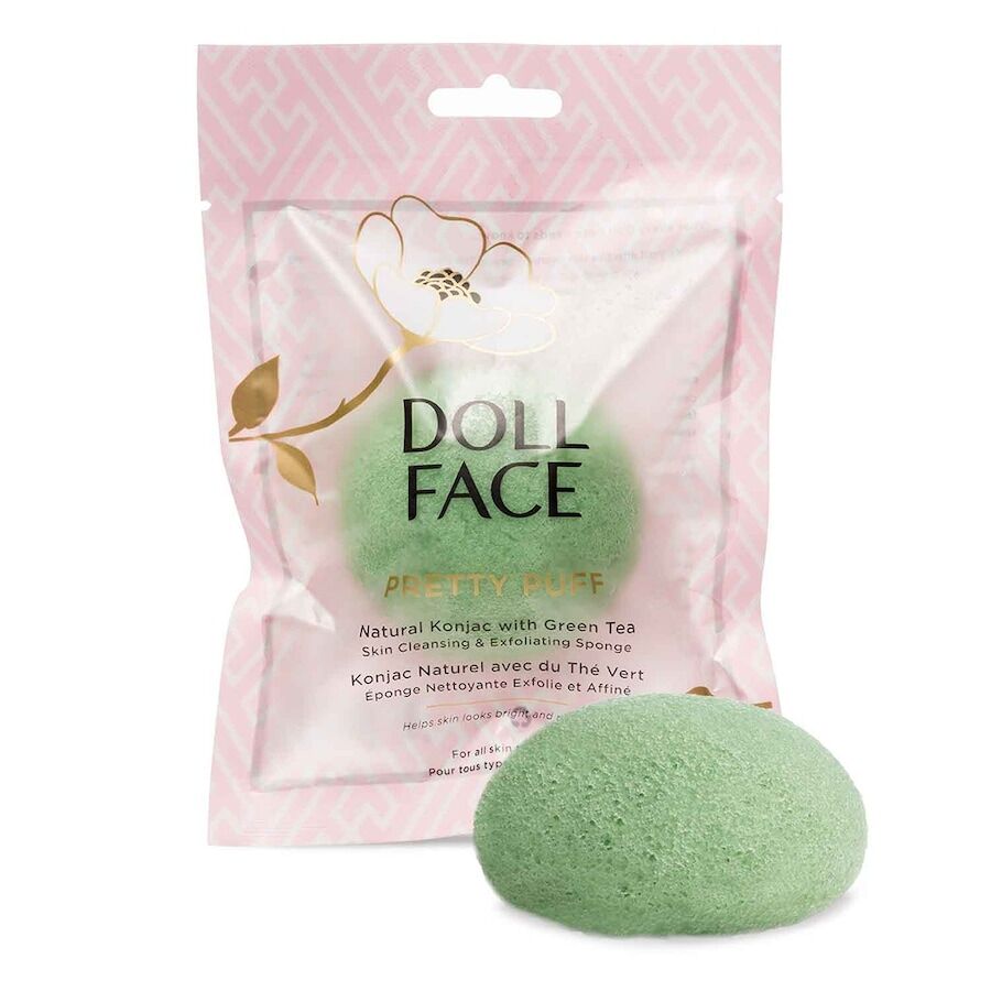 Doll Face - Pretty Puff Green Tea Konjac Cleansing Sponge Strumenti pulizia viso 41 g Grigio unisex