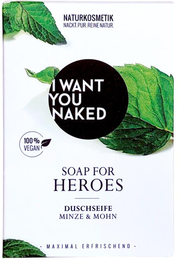 I WANT YOU NAKED - Per eroi Menta e papavero Sapone 100 g unisex