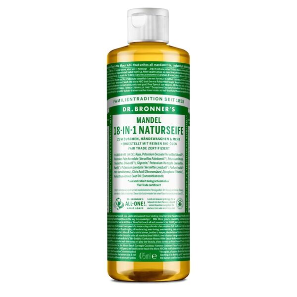 dr. bronner's - almond 18-in-1 nature soap sapone 475 ml unisex