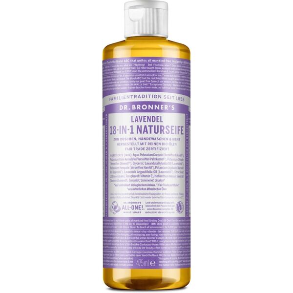 dr. bronner's - lavender 18-in-1 natural soap sapone mani 475 ml unisex