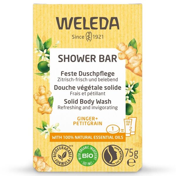 weleda - bagno doccia solido zenzero + petitgrain gel doccia 75 g unisex