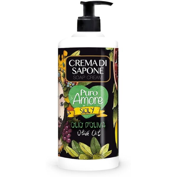 puro amore sicily - iddu crema di sapone olio d'oliva docciaschiuma 500 ml unisex