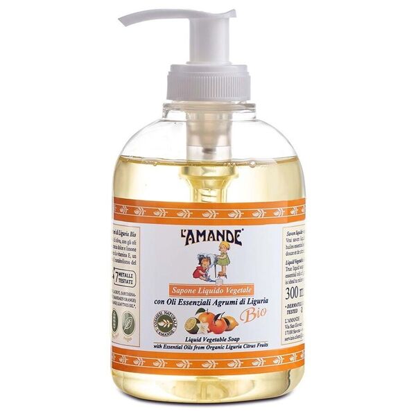 l' amande - sapone liquido agrumi di liguria 300 ml unisex