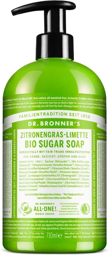 dr. bronner's - sugar soap lemongrass gel doccia 710 ml unisex