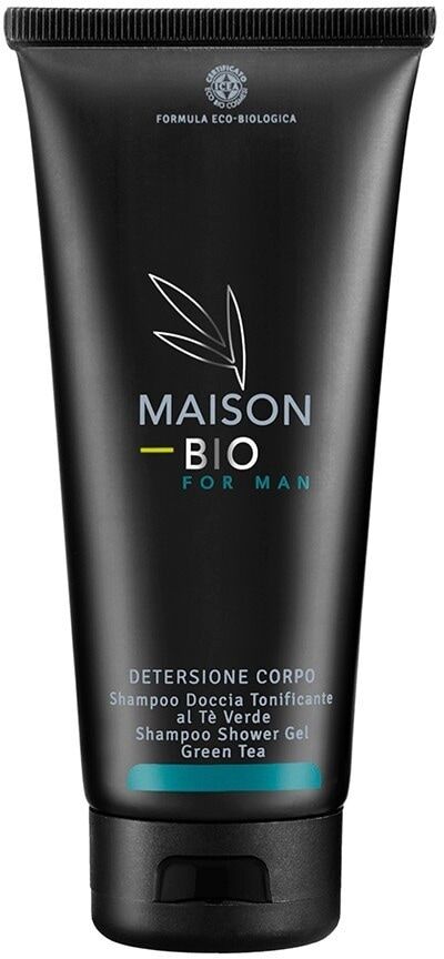 maison bio - shampoo doccia tonificante al te' verde saponi e bagnoschiuma 200 ml male