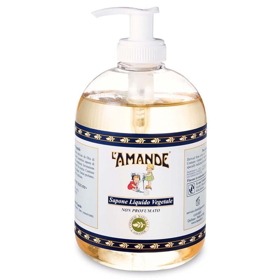 l' amande - sapone liquido vegetale non profumato 500 ml unisex