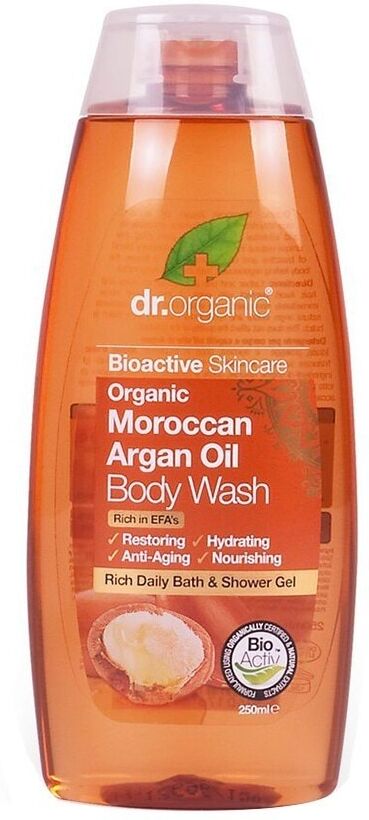 dr. organic - moroccan argan oil body wash sapone intimo 250 ml unisex