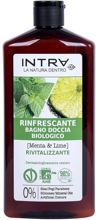 intra - bagno doccia biologico menta & lime rinfrescante oli da bagno 400 ml unisex