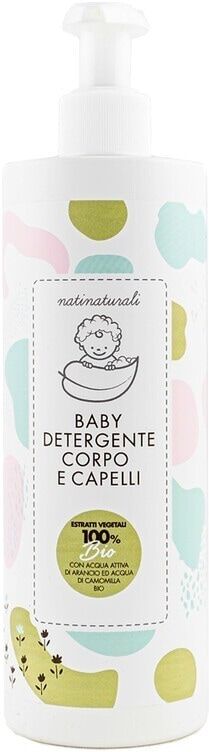 natinaturali - baby detergente corpo e capelli 2in1 bagnoschiuma e sapone neonato 400 ml unisex