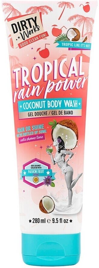 dirty works - tropical rain power - gel doccia al cocco bagnoschiuma 280 ml unisex