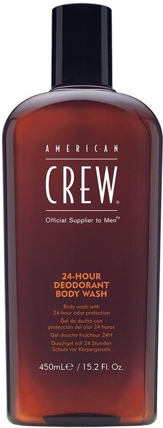 american crew - 24h deodorant body wash gel doccia 450 ml unisex