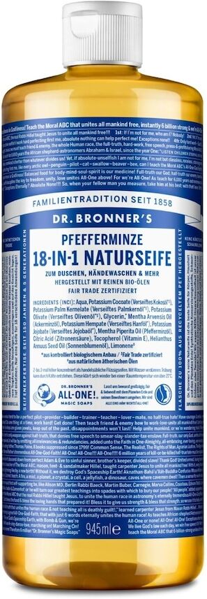 Dr. Bronner's - Peppermint 18-in-1 Natural Soap Sapone mani 945 ml unisex