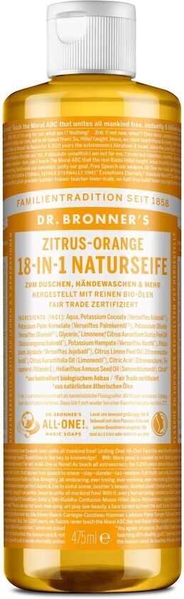 Dr. Bronner's - Citrus-Orange 18-in-1 Natural Soap Sapone 475 ml unisex