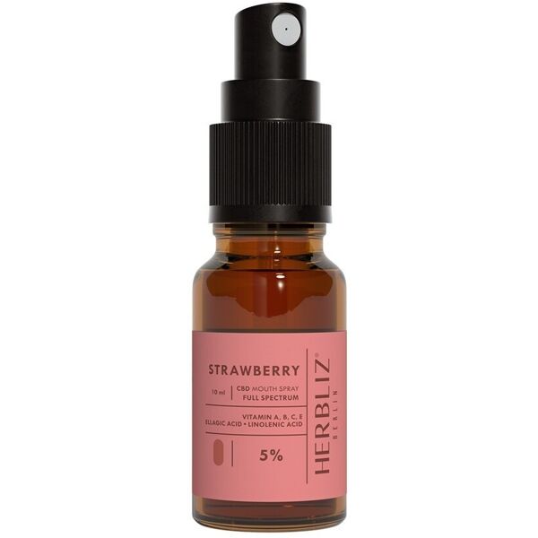 herbliz - strawberry cbd oil mouth spray vitamine 10 ml unisex