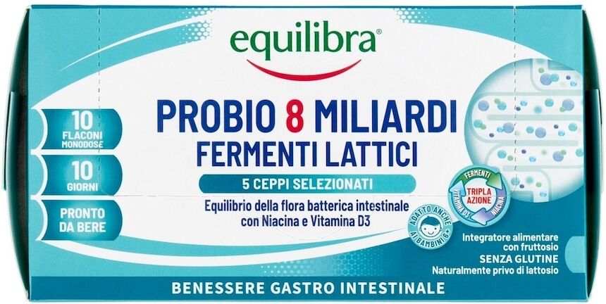 equilibra -  probio 8 miliardi, 10 flaconcini vitamine 100 ml unisex