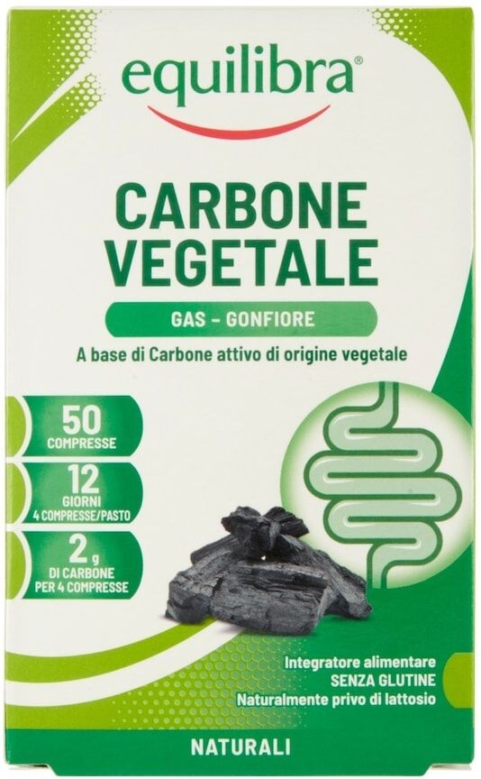 equilibra -  carbone vegetale, 50 compresse vitamine 40 g unisex