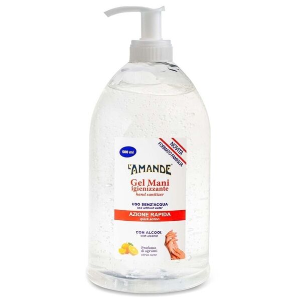 l' amande - gel igienizzante mani con dispenser disinfettanti 500 ml unisex