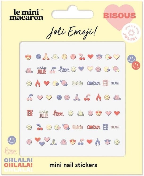 le mini macaron - mini nail stickers - joli emoji unghie finte 7 g unisex