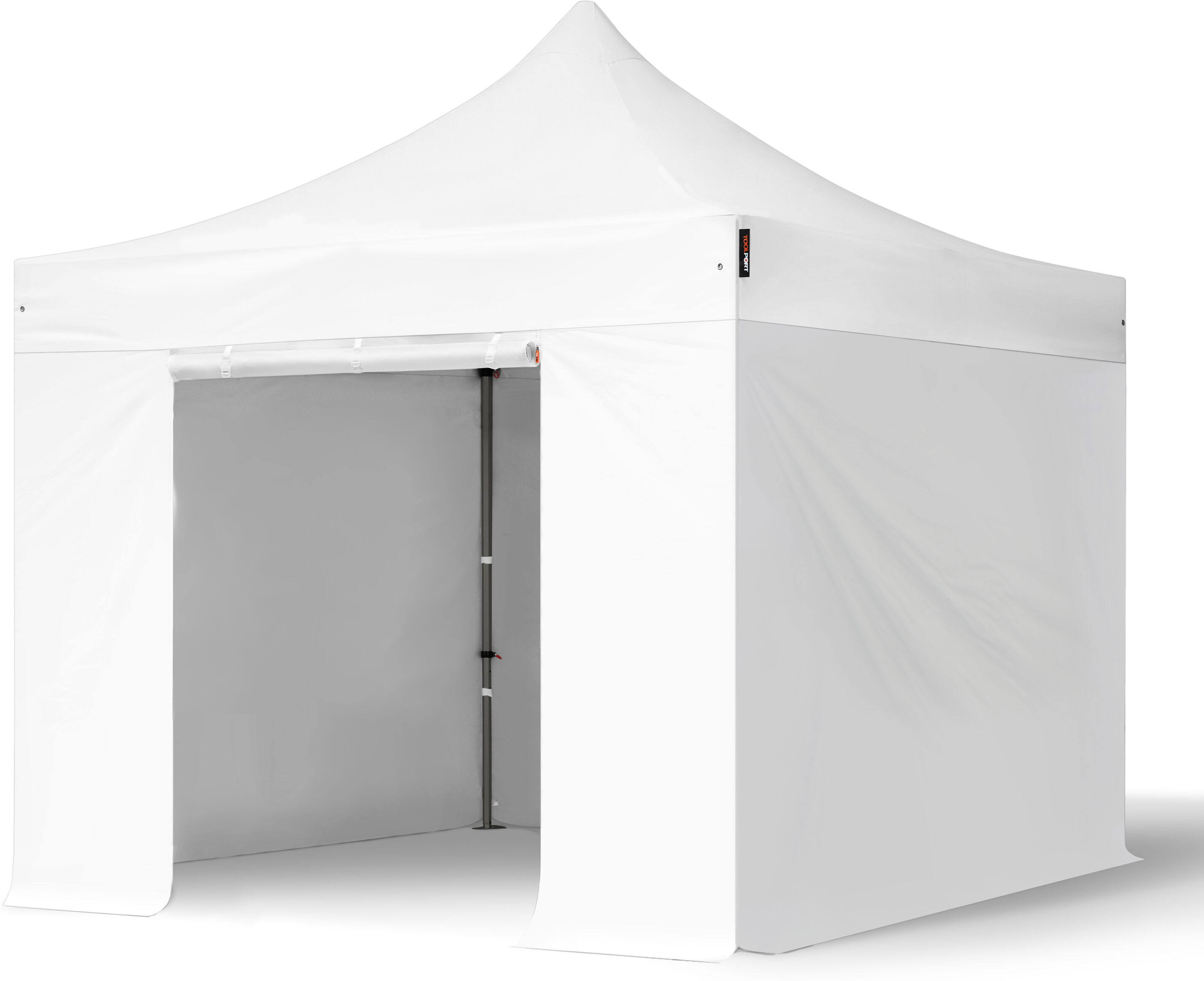 Toolport Gazebo Pieghevole 3x3m Poliestere ad alte prestazioni 350 g/m² bianco impermeabile