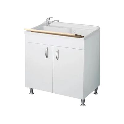 Negrari Eco Lavatoio In Nobilitato 80x50x85 Senza Cesto, Asse Di Lavaggio In Legno E Kit Di Scarico Autopule Codice Prod: 6010 Negrari Eco Lavatoio In Nobilitato 80x50x85 Senza Cesto, Asse Di Lavaggio In Legno E Kit Di Scarico Autopule Codice Prod: 6010