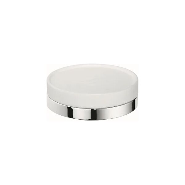 colombo design nordic porta sapone d'appoggio vetro satinato cromato codice prod: b52400cr-cbo