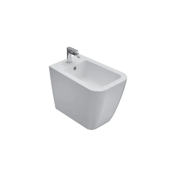 ceramica globo stone bidet 56.36 multi 1foro filo parete con fissag ghost bianco lucido prod: st009bi codice prod: st009bi