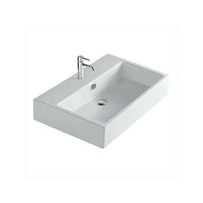 Lavabo rettangolare bianco Galassia 60x48cm a parete o da appoggio Lavabo rettangolare bianco Galassia 60x48cm a parete o da appoggio