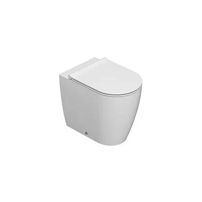 Wc Globo Bi Bianco Lucido - In ceramica a terra, installazione a parete, senza brida Wc Globo Bi Bianco Lucido - In ceramica a terra, installazione a parete, senza brida