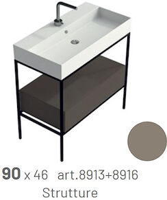 Galassia Meg11 Pro Struttura 90cm Porta Lavabo + Cassetto + Lavabo Sospeso + Portasciugamani